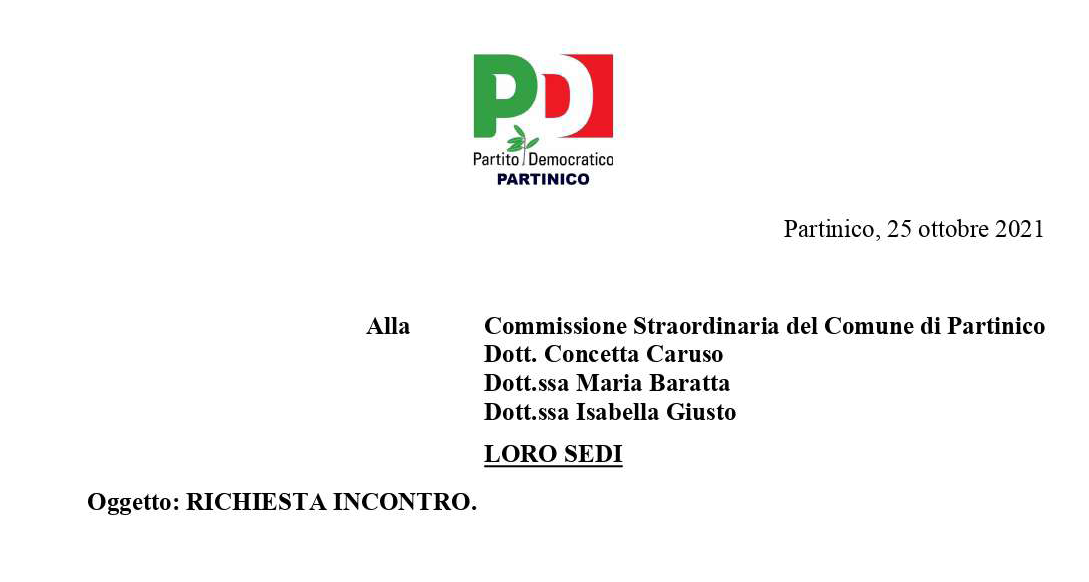 Partinico: il PD di Partinico chiede incontro&hellip;