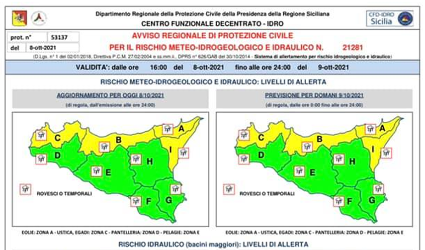Sicilia: ???? ???? livello di allerta “GIALLA”&hellip;