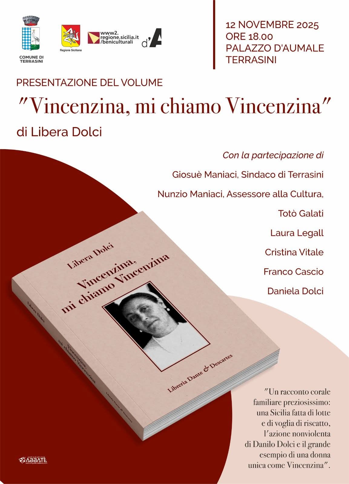 Terrasini: Presentazione del Libro: “Vincenzina, mi chiamo&hellip;