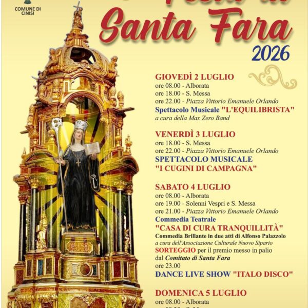 Cinisi, Festa di Santa Fara 2026: Fede,&hellip;