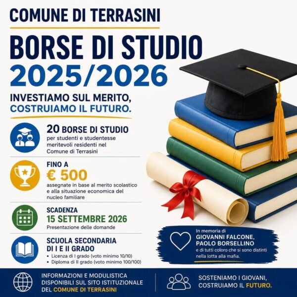 🎓 Terrasini, borse di studio 2025/2026: il&hellip;