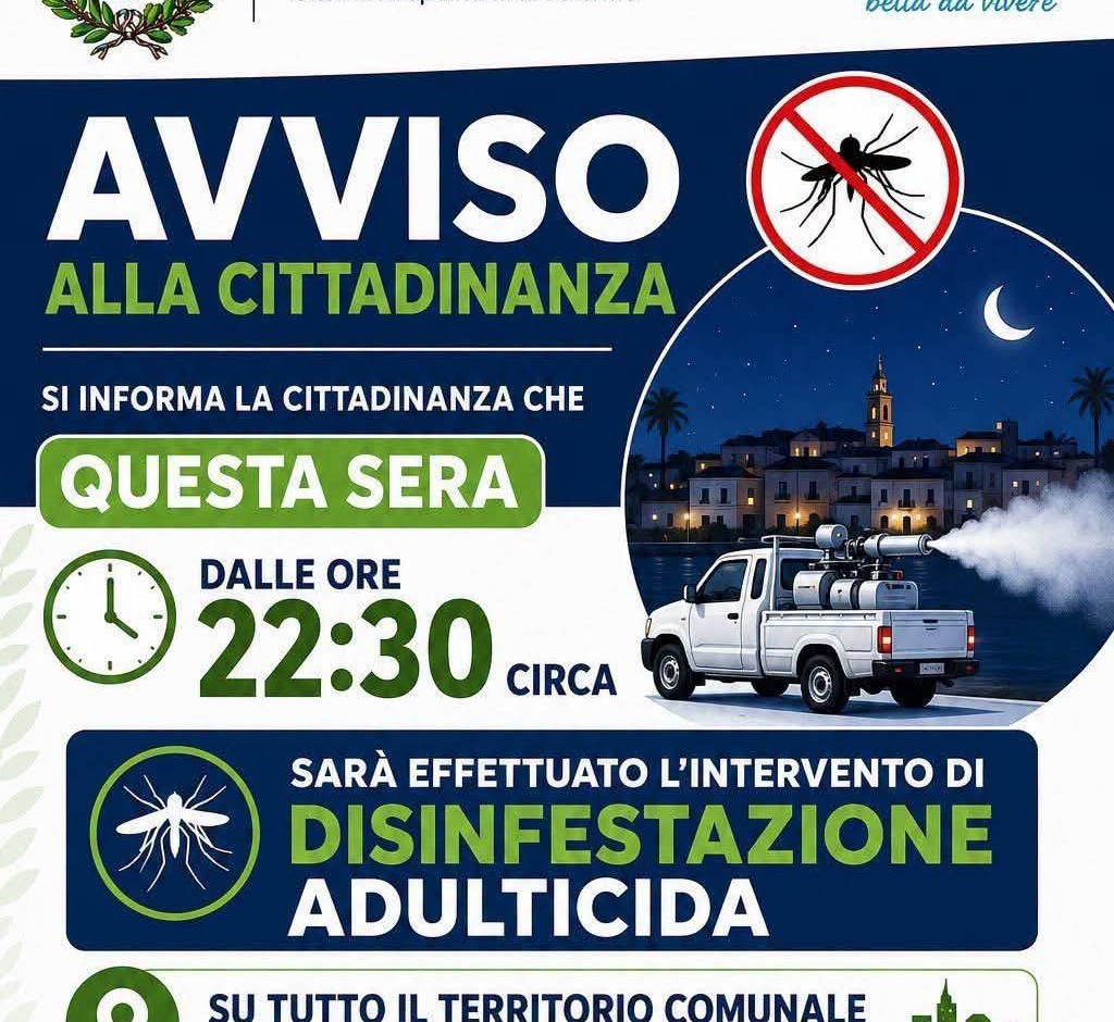 Terrasini, scatta la seconda disinfestazione adulticida: l’avviso&hellip;