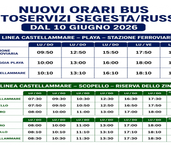 Castellammare del Golfo, da domani sarà potenziato&hellip;