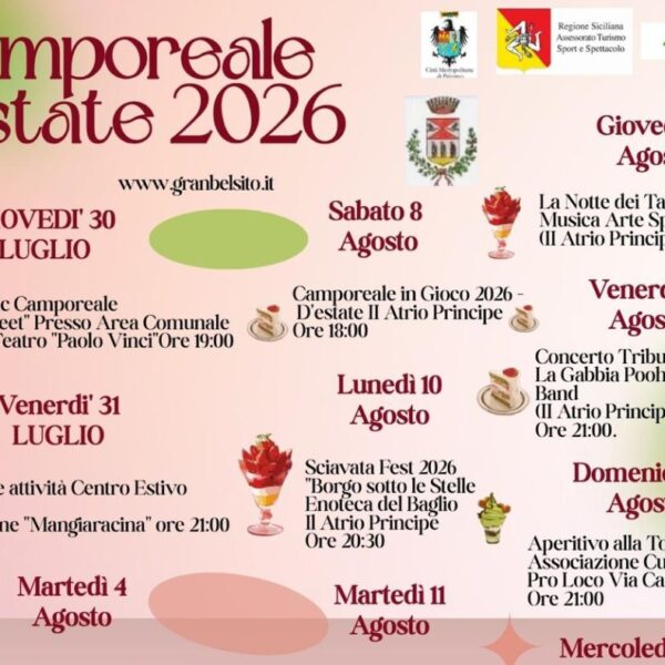 Domani parte Camporeale Estate 2026: musica, sport,&hellip;