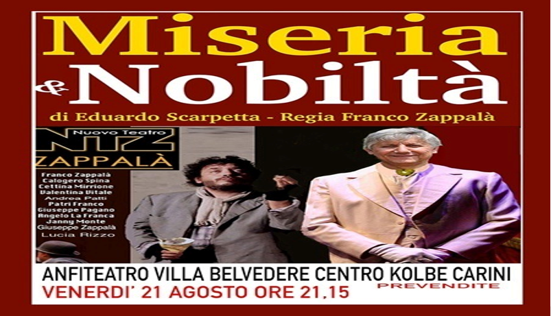 Carini, Franco Zappalà porta in scena “Miseria&hellip;