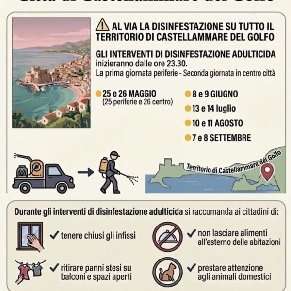 ⚠️🦟 Disinfestazione a Castellammare Del Golfo