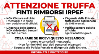⚠️ Attenzione alla falsa comunicazione: il “rimborso IRPEF” può svuotare il conto