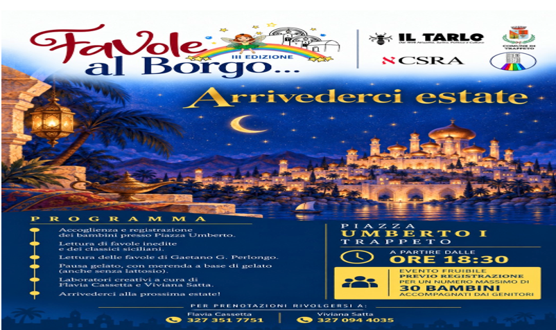 Trappeto, torna “Favole al Borgo”: un saluto&hellip;