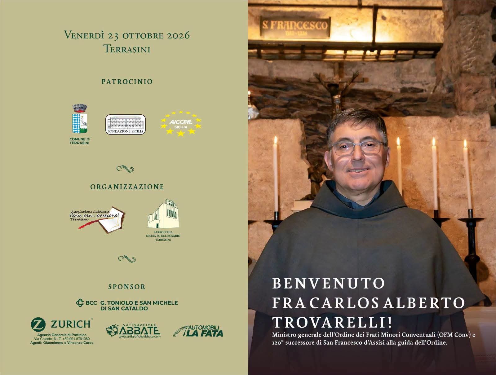 🙏 Terrasini accoglie Fra Carlos Alberto Trovarelli